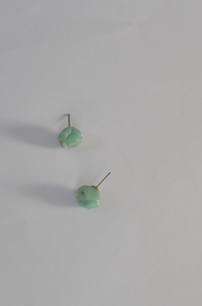 Blue Gemstone Rose Stud Earrings – 925 Sterling Silver