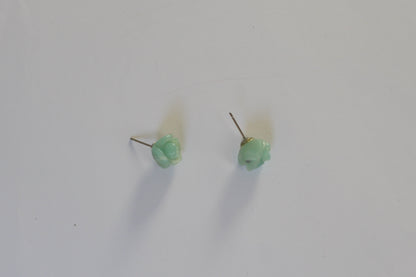 Blue Gemstone Rose Stud Earrings – 925 Sterling Silver