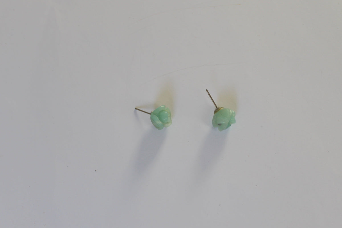 Blue Gemstone Rose Stud Earrings – 925 Sterling Silver