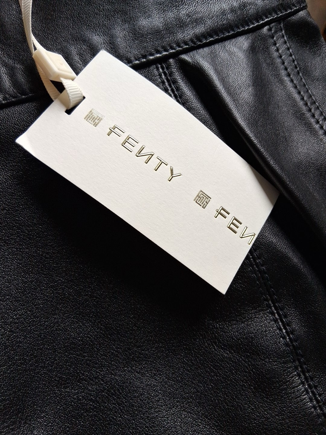 FENTY lambskin skirt — original FENTY hang tag on leather