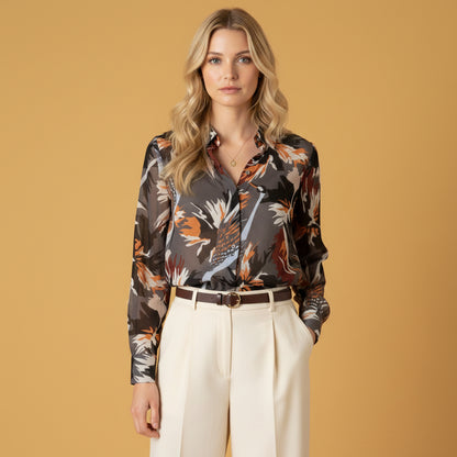 Dorothee Schumacher 100% Silk Floral Blouse Size 2 / EU 36 90s