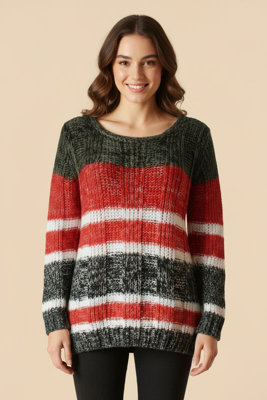 Vintage Striped Sweater – Size S (EU 36) – Vegan