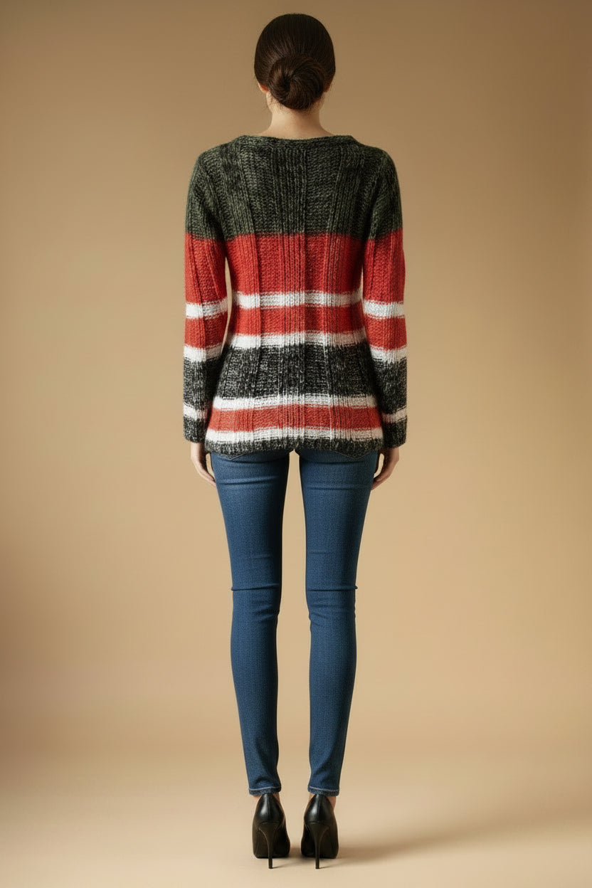 Vintage Striped Sweater – Size S (EU 36) – Vegan