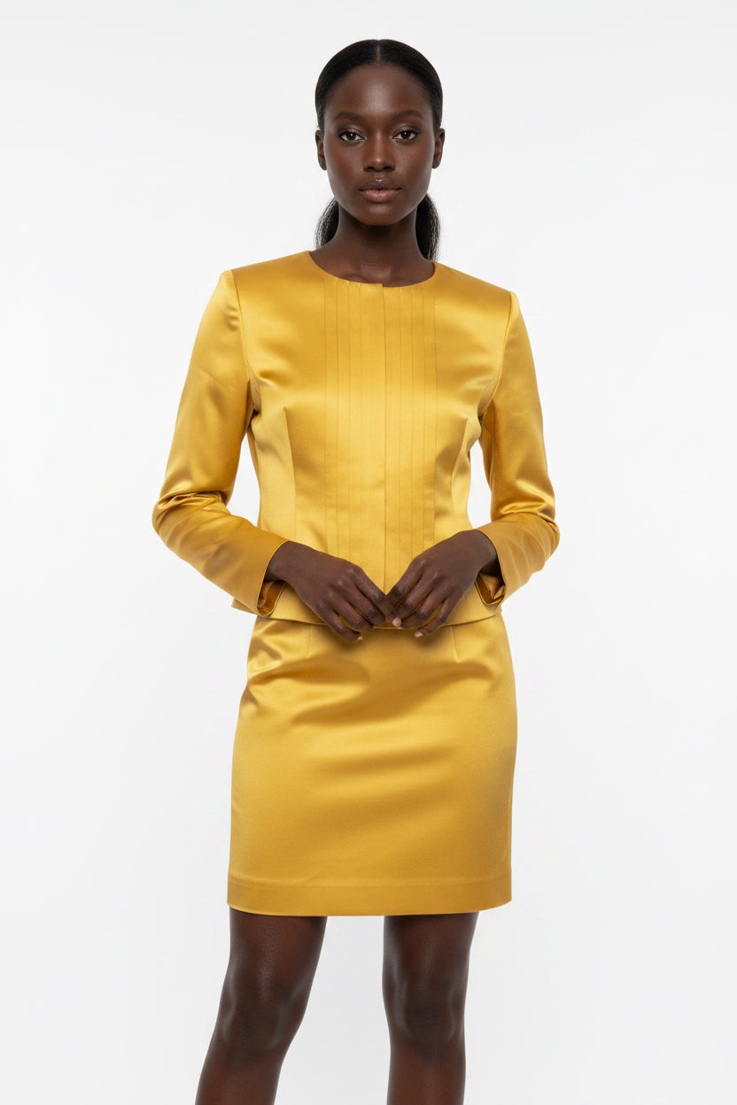 Hugo Boss dress, size 36 S, color: yellow, material: pure silk