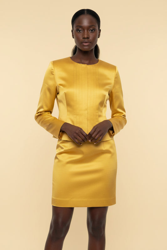 Hugo Boss dress, size 36 S, color: yellow, material: pure silk