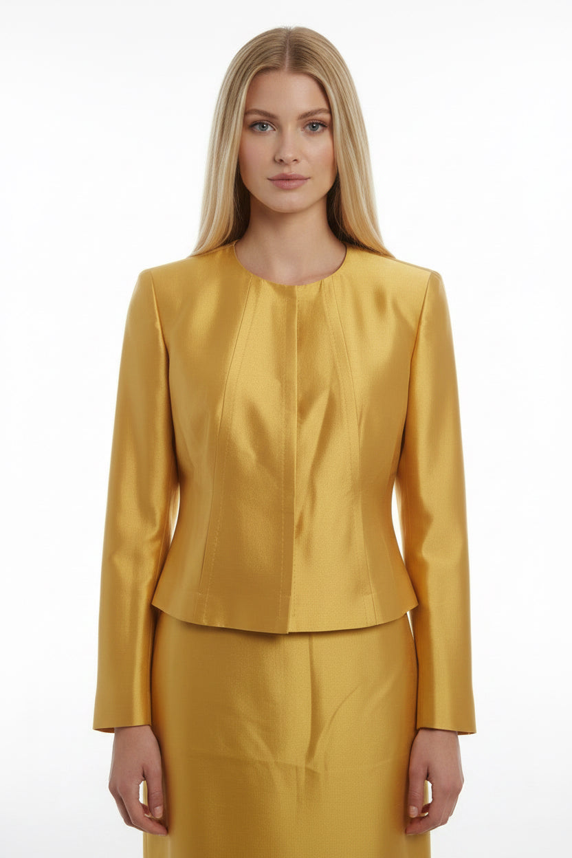 Hugo Boss dress, size 36 S, color: yellow, material: pure silk