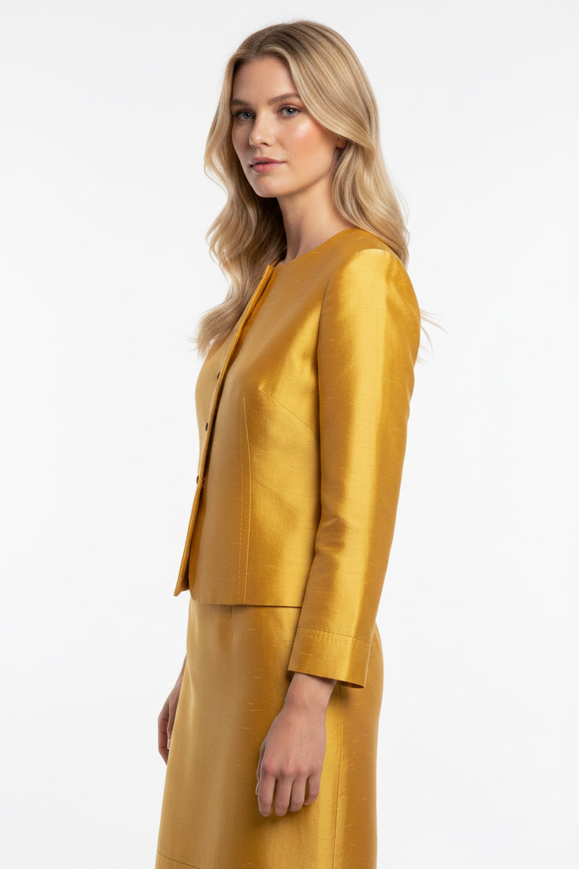 Hugo Boss dress, size 36 S, color: yellow, material: pure silk