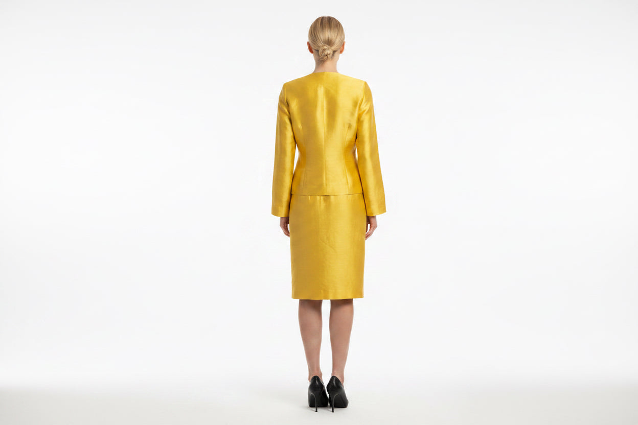 Hugo Boss dress, size 36 S, color: yellow, material: pure silk
