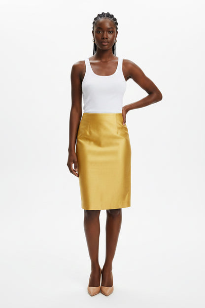 Hugo Boss dress, size 36 S, color: yellow, material: pure silk