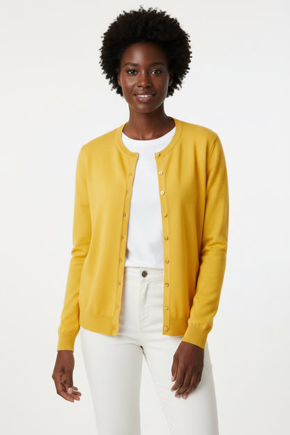 Witty Knitters Cardigan  Color: Yellow Size M 38 100% cotton