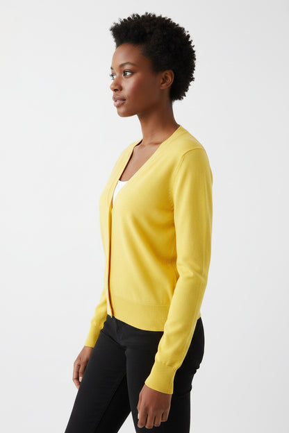 Witty Knitters Cardigan  Color: Yellow Size M 38 100% cotton
