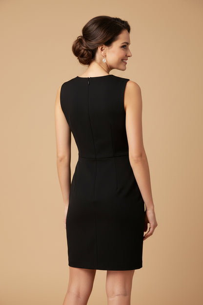 3.1 Phillip Lim — Wool Sheath Dress with Ivory Tuxedo Lapel in Black