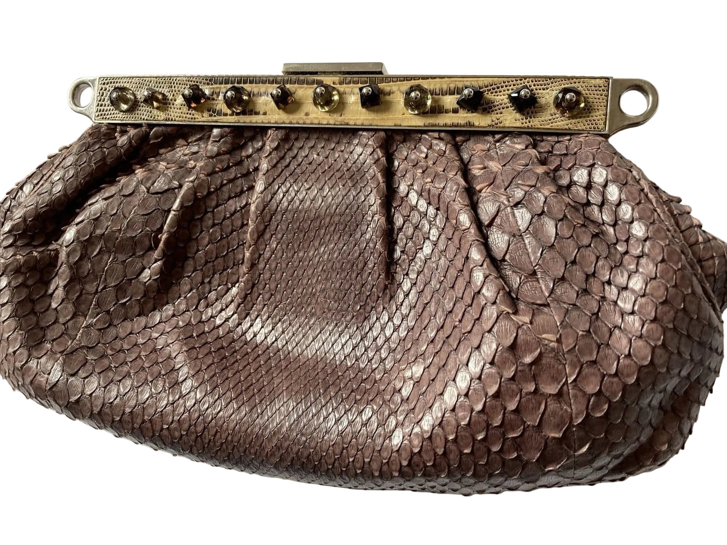 Brand: Prada | Material: Python leather | Handbags | Color: Purple | Made in Italy | Clutch