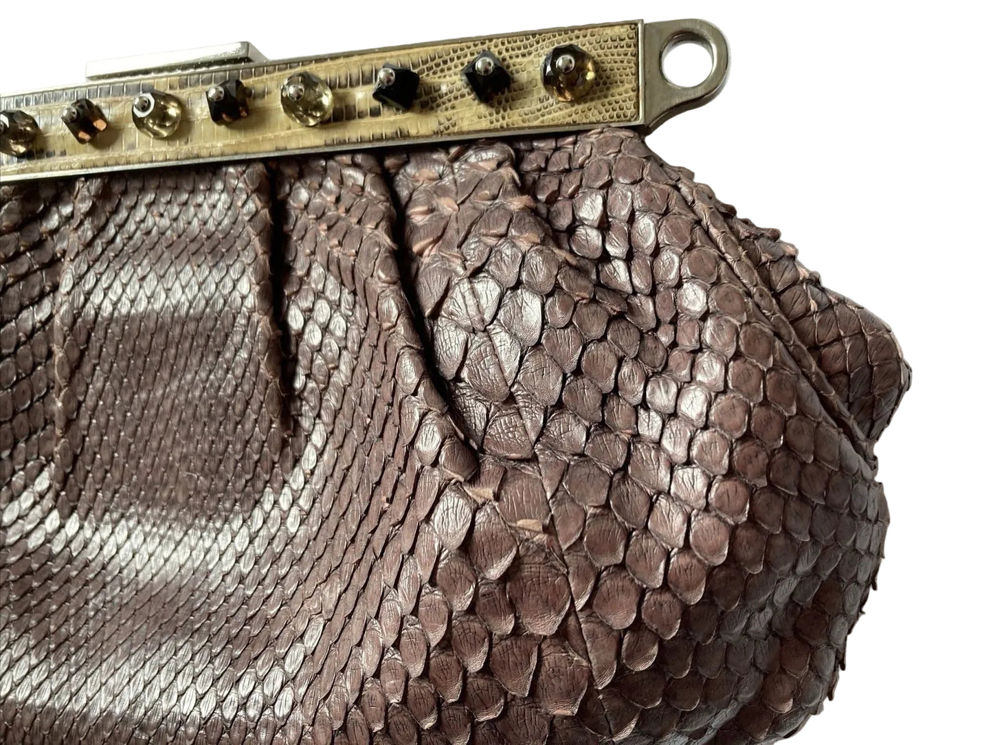 Brand: Prada | Material: Python leather | Handbags | Color: Purple | Made in Italy | Clutch