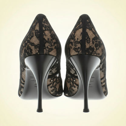 Tom Ford — Black Suede Peep-Toe Pumps with Cutout Detail
