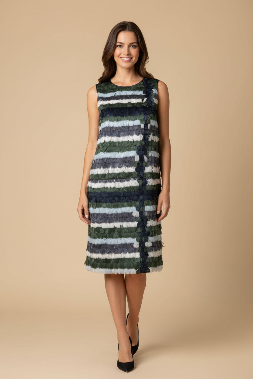 Tory Burch Silk Top & Skirt Set – genuine feathers-Multicolor – Size S
