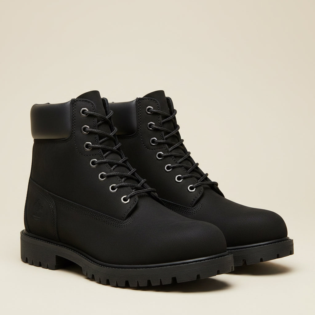 Timberland Black Leather Biker Boots – Size 40