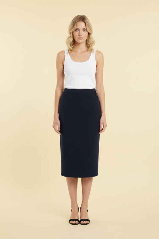 Wool skirt Brand: Hermès Color: Midnight blue Size: Size 36 FR 38 long Material
