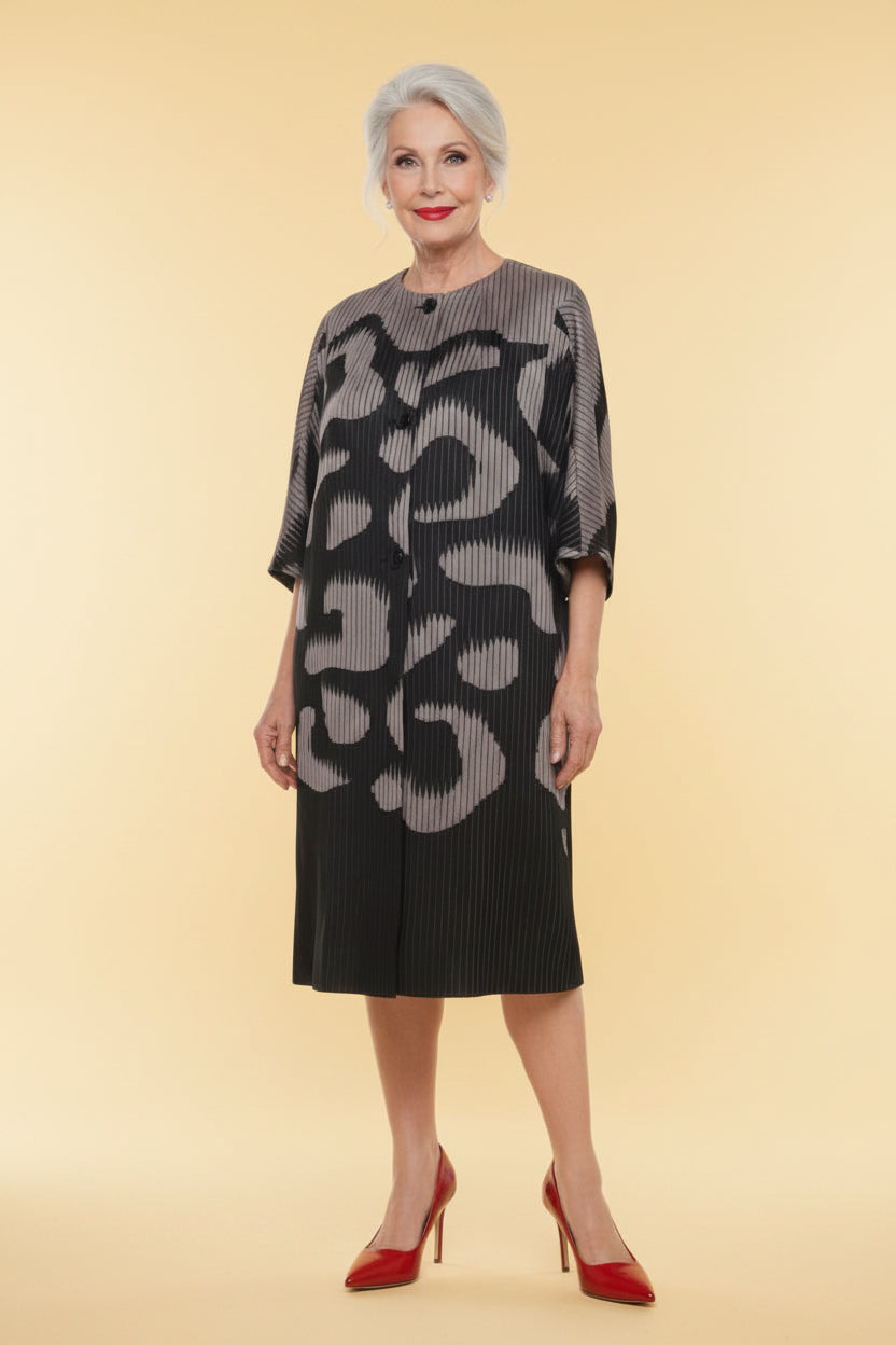 Escada Coat and Dress, Size: 34, Brown, Gray, Black