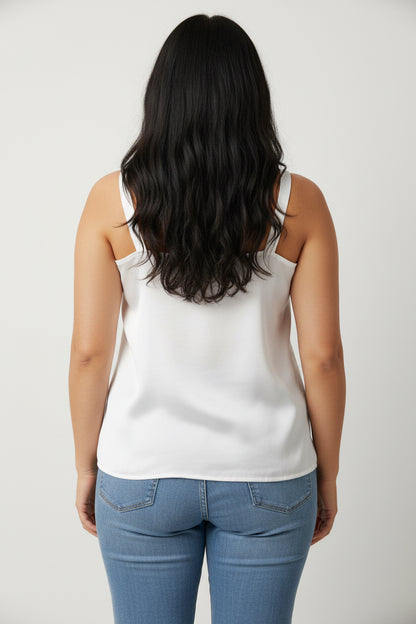 Top silk size 46 white vintage  1990