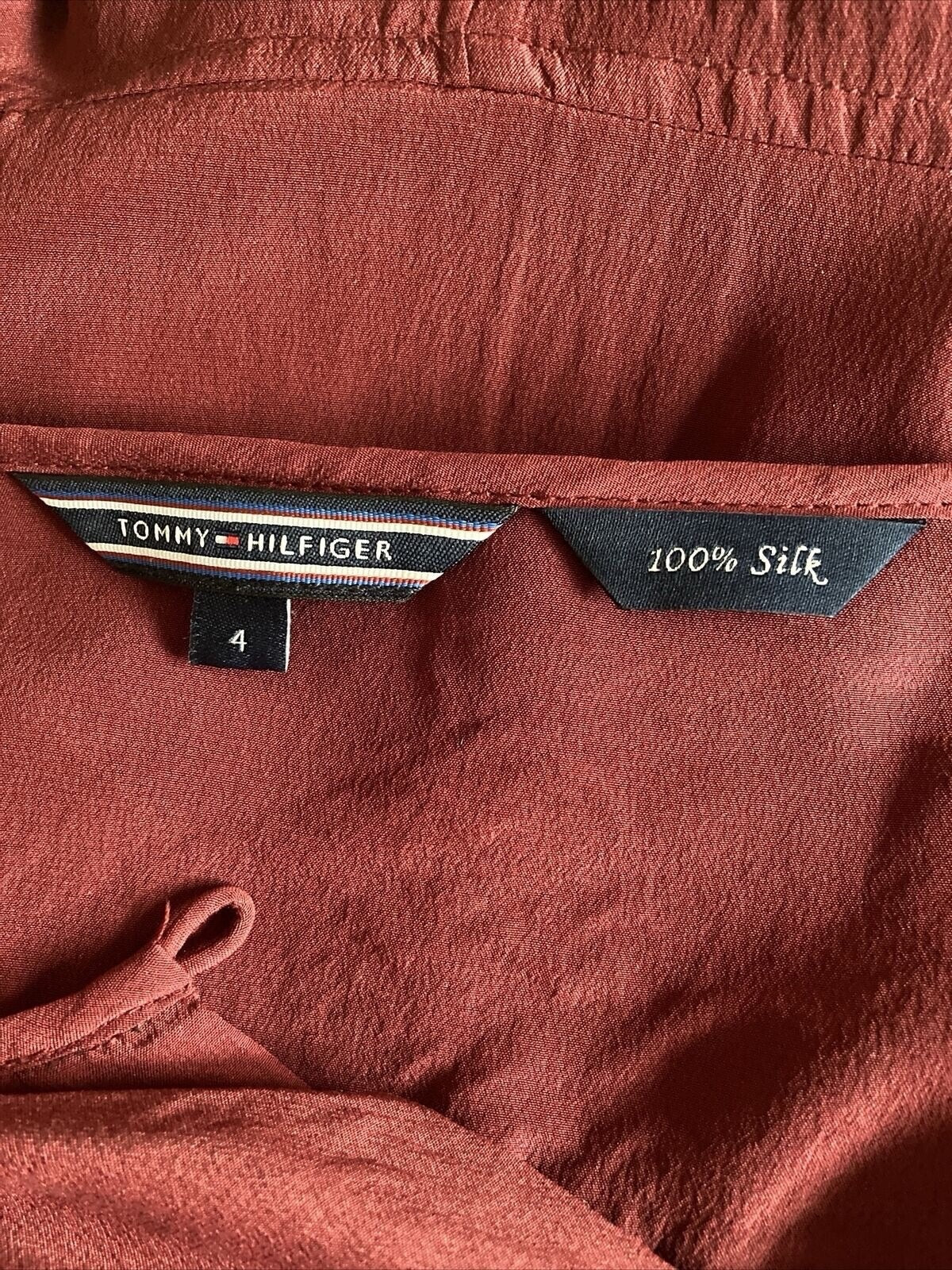 Tommy Hilfiger Item: Dress Size: 34/XS Color: red Material: pure silk