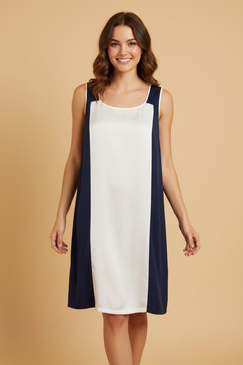 Tommy Hilfiger Silk Blend Dress – Blue & White – Size S – Elegant Summer Style