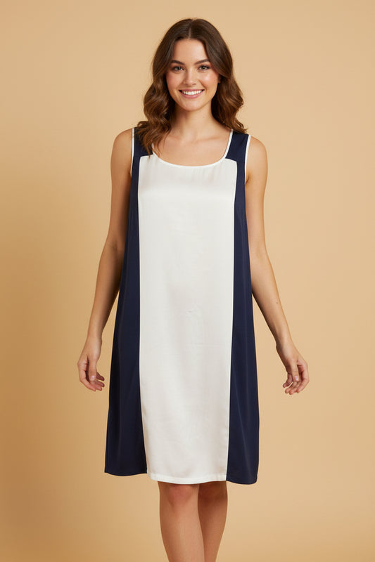 Tommy Hilfiger Silk Blend Dress – Blue & White – Size S – Elegant Summer Style