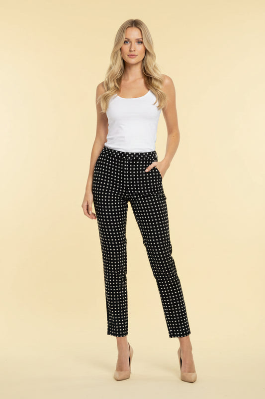 Pants (Black, White) by Escada: Cotton, Spandex, Wool - Material label Escada Pants, Size: 34