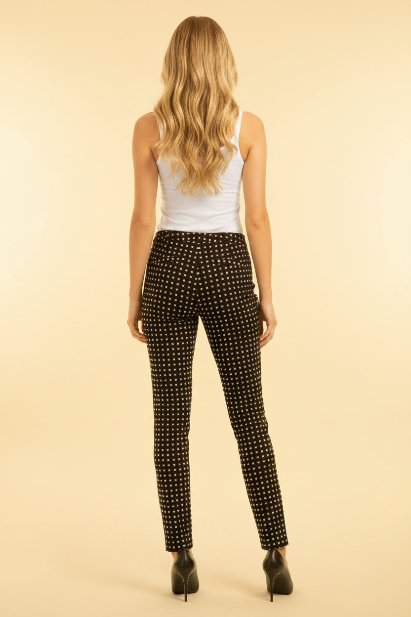 Pants (Black, White) by Escada: Cotton, Spandex, Wool - Material label Escada Pants, Size: 34