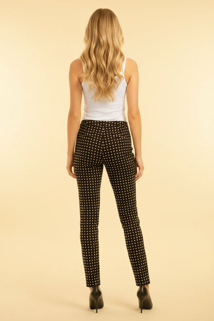 Pants (Black, White) by Escada: Cotton, Spandex, Wool - Material label Escada Pants, Size: 34