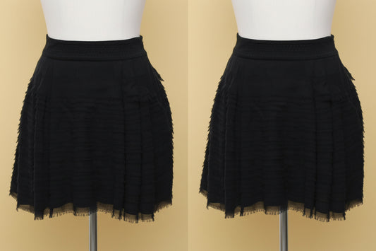Diane Von Furstenberg Silk Skirt, Size 34, Black, Pure Silk