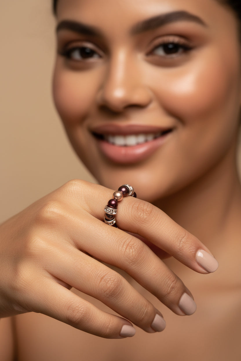 Stretch Pearl Ring – Genuine Round Pearls – Elegant & Timeless