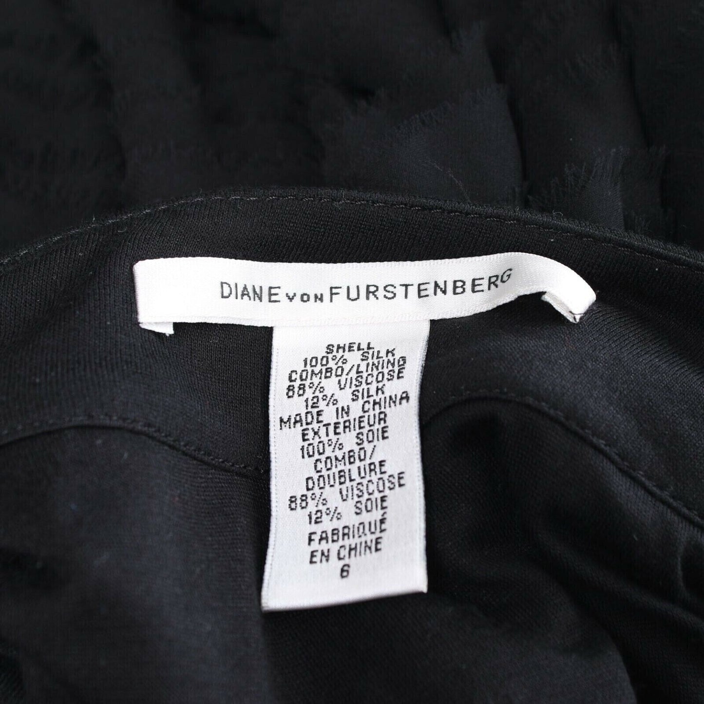 Diane Von Furstenberg Silk Skirt, Size 34, Black, Pure Silk