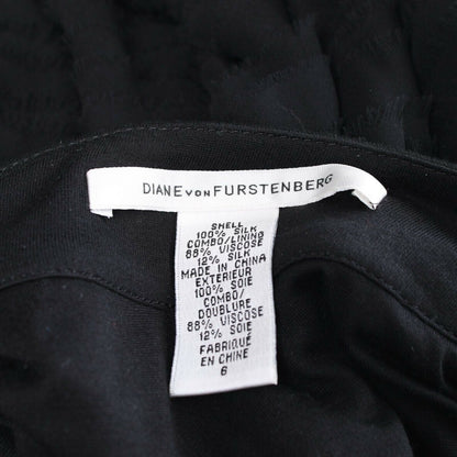 Diane Von Furstenberg Silk Skirt, Size 34, Black, Pure Silk