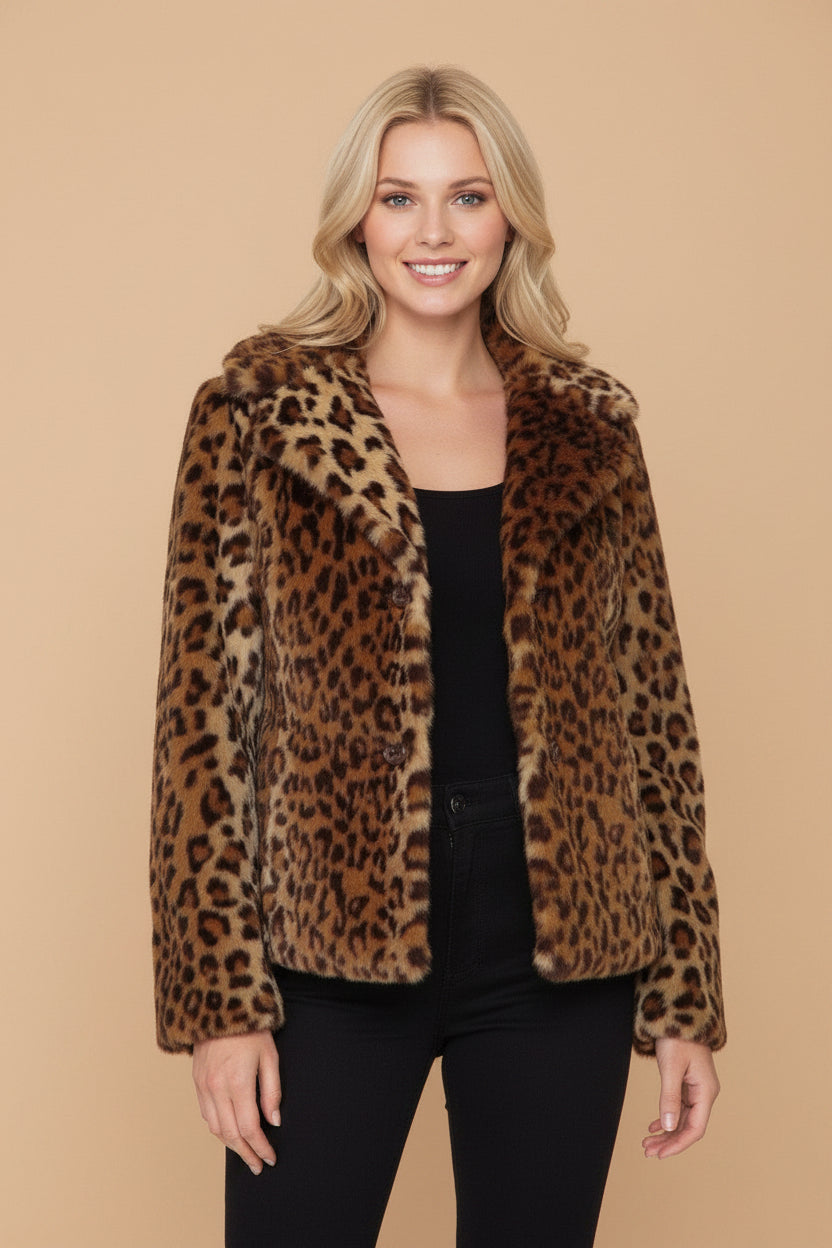 Witty Knitters Leopard Jacket – Vegan – Size 34 / XS – Stylish Statement Piece
