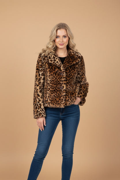 Witty Knitters Leopard Jacket – Vegan – Size 34 / XS – Stylish Statement Piece