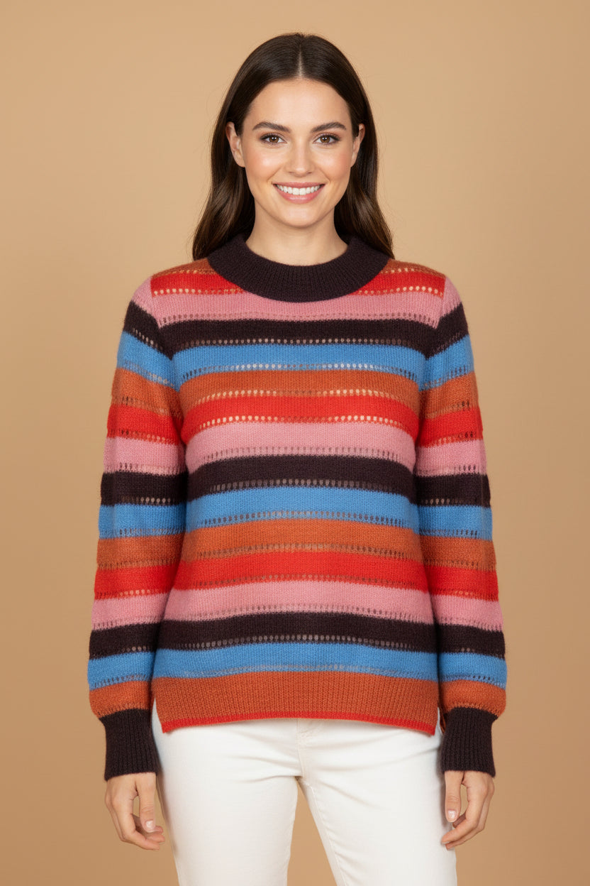 Scotch & Soda 100% Silk Sweater – Striped Design – Size S