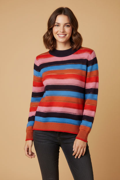 Scotch & Soda 100% Silk Sweater – Striped Design – Size S