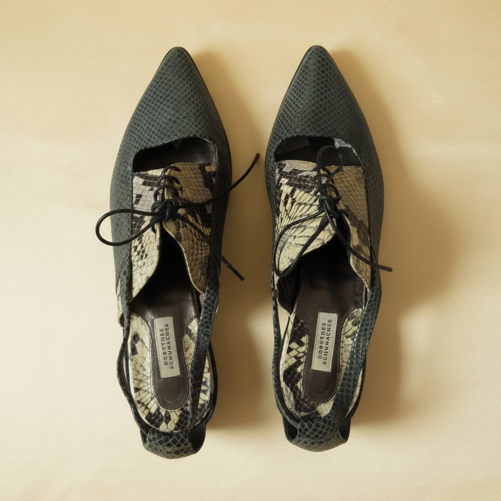 Dorothee Schumacher Ballerina, Snake Print, Size 40