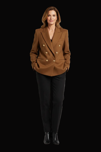 Loewe double-breasted cashmere blazer — rent from Laura Messerschmitt, Berlin stylist