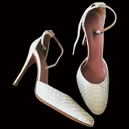 Alaïa Python D'Orsay Ankle-Strap Pumps — front view | Rent designer fashion at Laura Messerschmitt Berlin