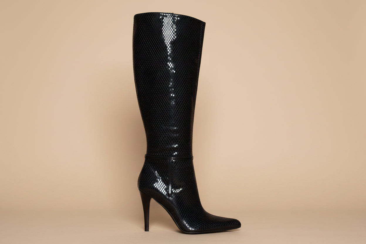 Sergio Rossi Mesh-Effect High-Heel Boots – Black – Size EU 40