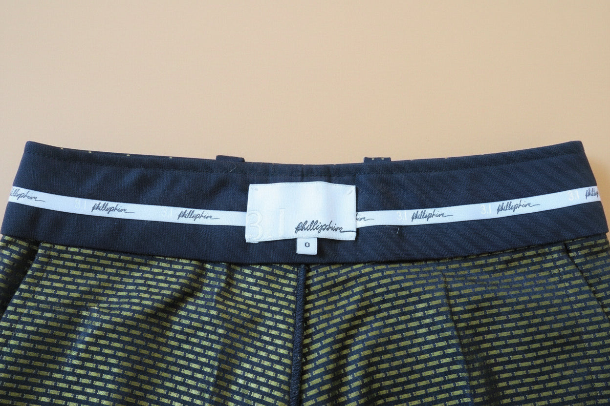 3.1 Phillip Lim Silk Shorts – Gold & Blue