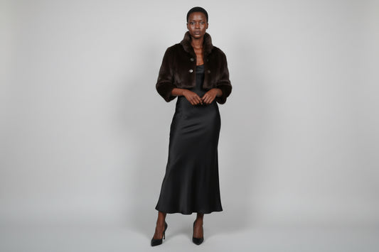 Mink jacket, size 34/XS Material: mink Type: jacket Colour: brown Vintage 1940s