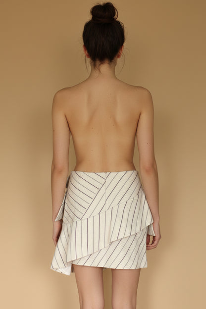Isabel Marant — Linen Wool Flared Mini Skirt in Ivory Size 34