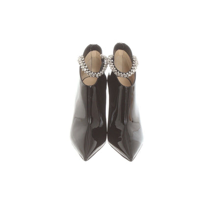 Jimmy Choo Black Patent Leather Ankle Boots – Crystal Embellishments Size: EU 40