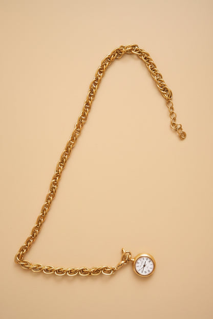 Bergland Gold-Tone Quartz Pocket Watch with Chain