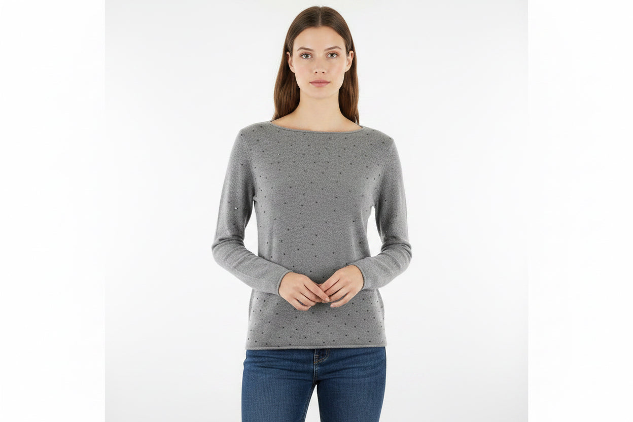 Brand: DKNY, jumper, size S, flannel grey, NP-399, material: pure lambswool