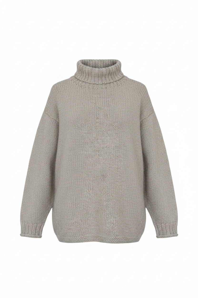 100% Himalayan Yak Wool Roll-Neck Sweater, Size M