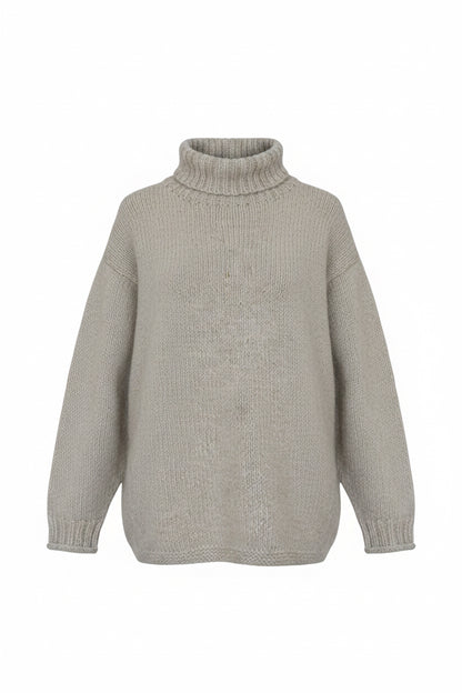 100% Himalayan Yak Wool Roll-Neck Sweater, Size M